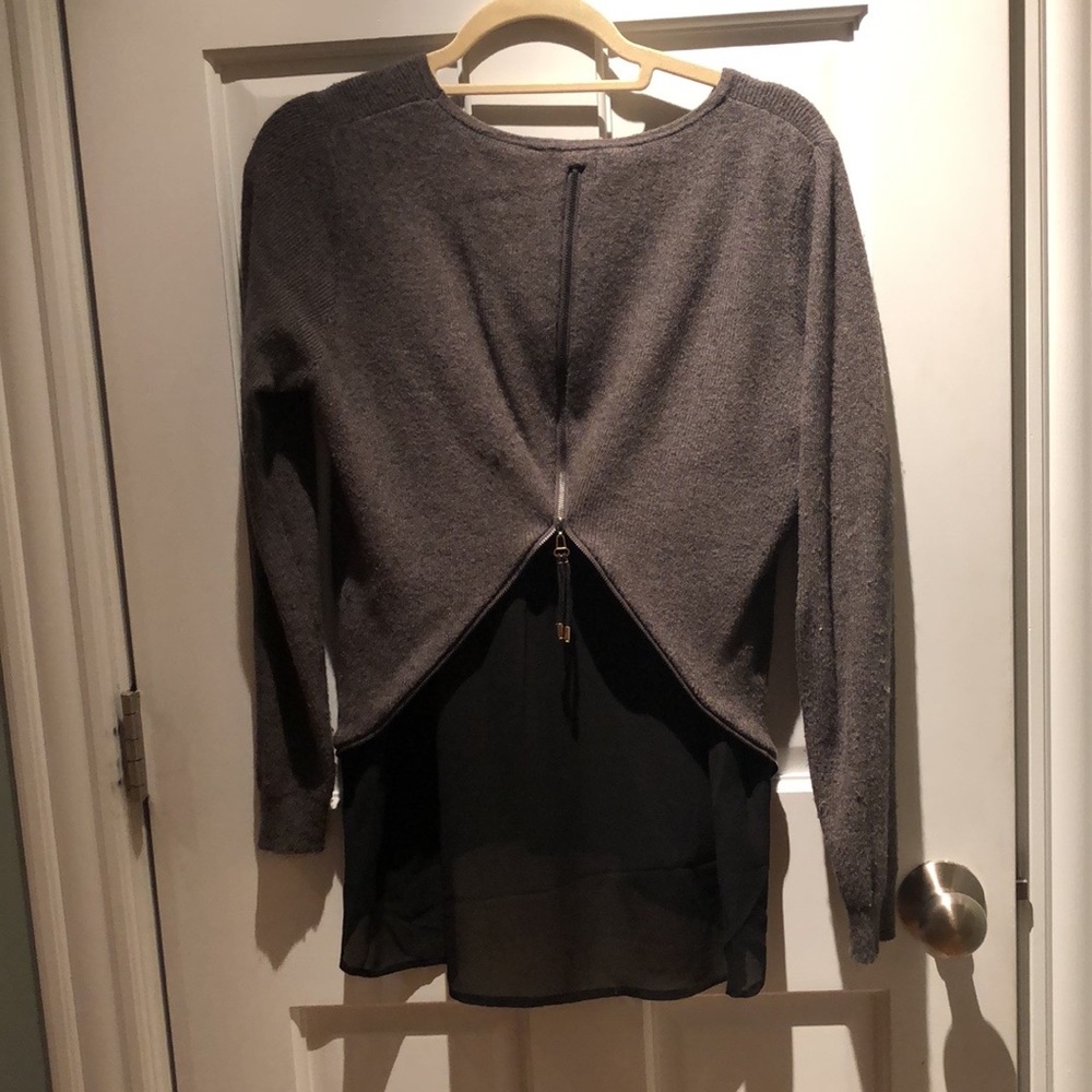 Gray Zipper Sweater